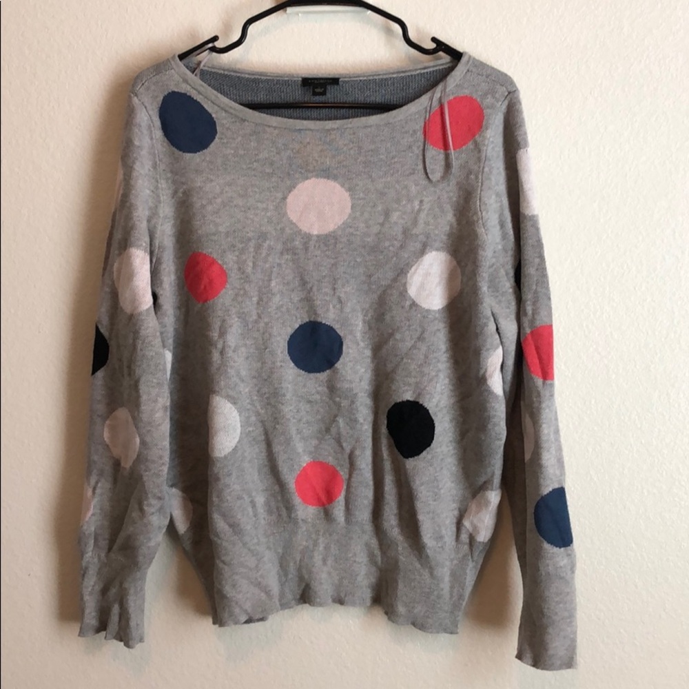 Gray polka dot sweater